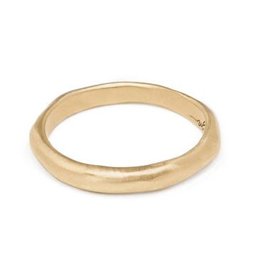 3mm recycled gold soft hand textured wedding band 