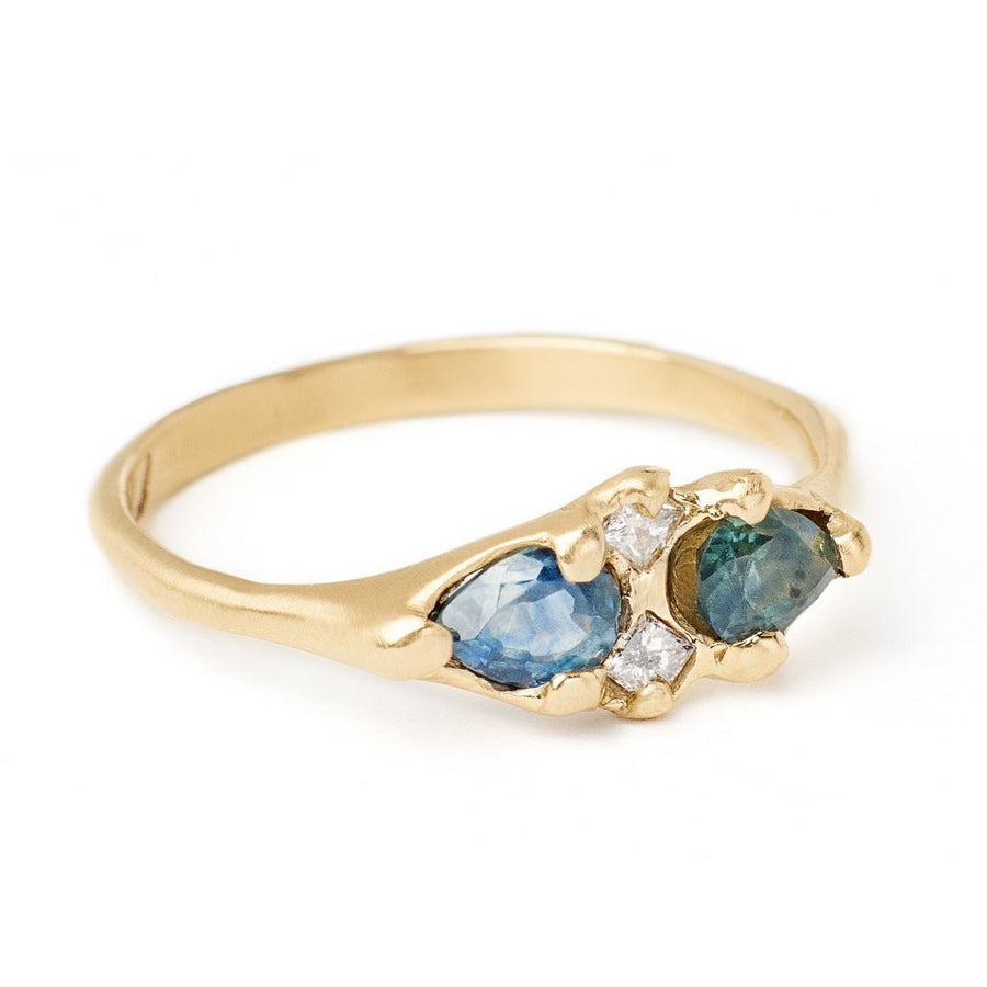 Montana sapphire and diamond multi stone ring 