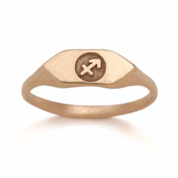 14kt Gold Zodiac Signet Ring – Vanessa Lianne