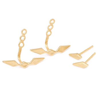 14kt Gold Delicate Ear-jacket earrings. 