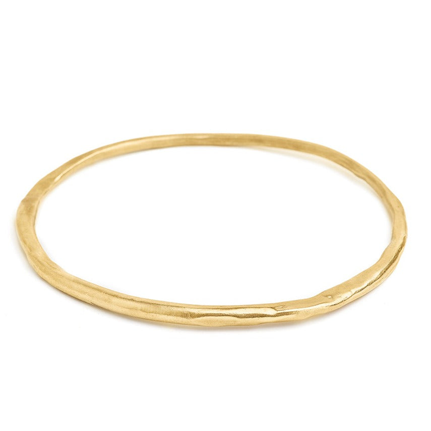 Gold Bangle textured oval 