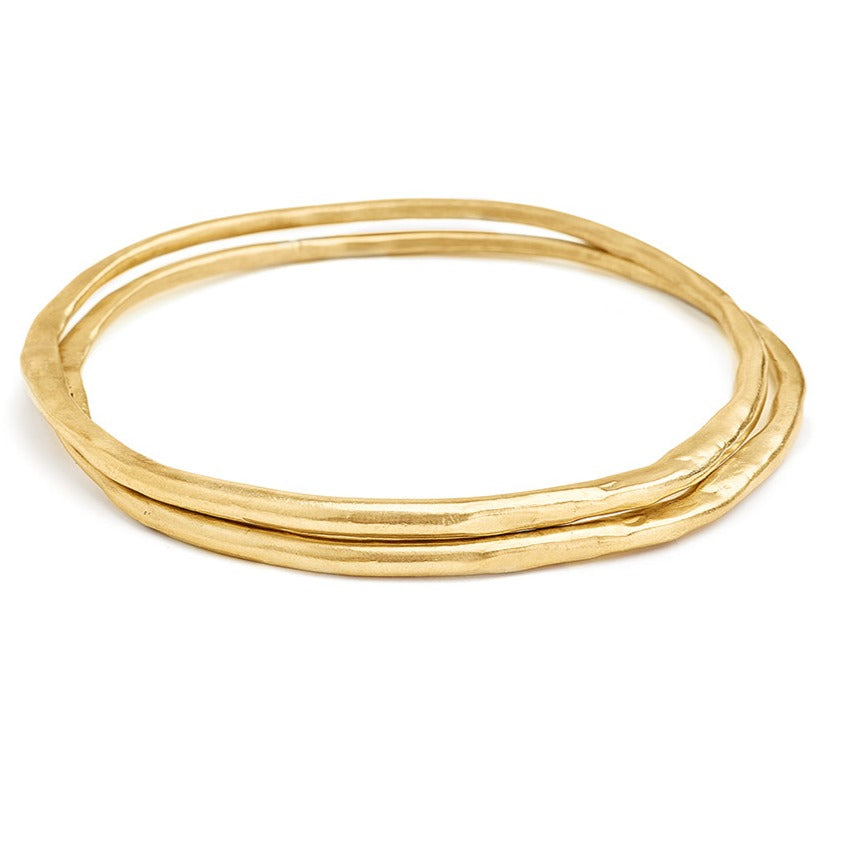 Gold bangle made to order customized with handmade textured oval shape