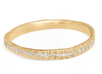 14kt gold pave diamond eternity band, 2mm diamond band wedding band