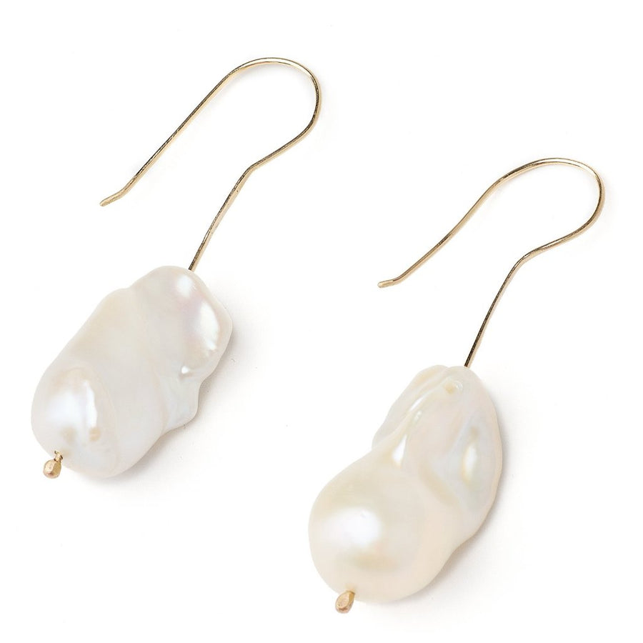 Extra large baroque pearls simple and classic earrings