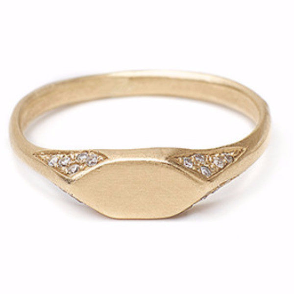 Diamond Pave Signet Ring