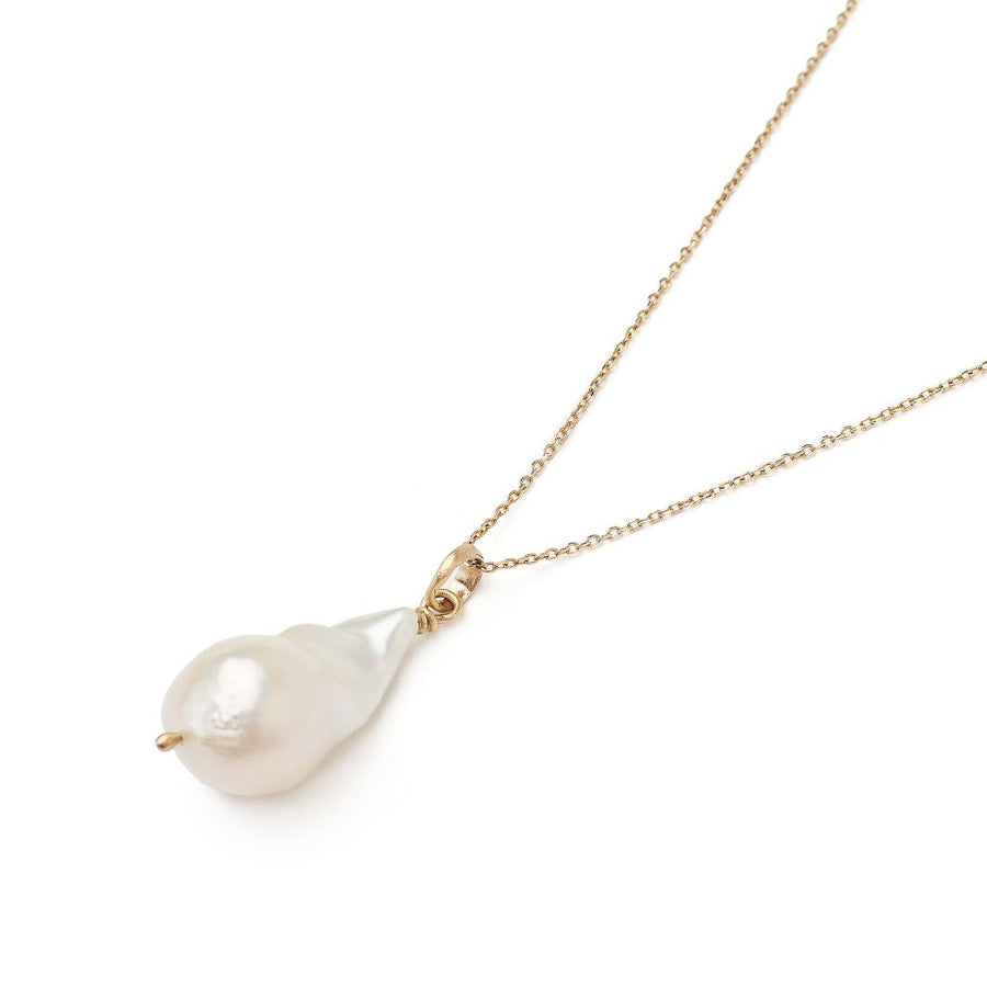 extra large baroque pearl with handmade 14kt gold bail necklace