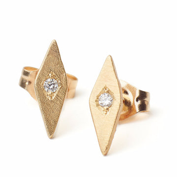 Inez Studs with diamonds