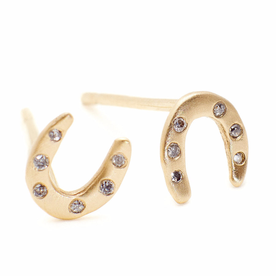 Reese Horseshoe Earrings with Diamonds