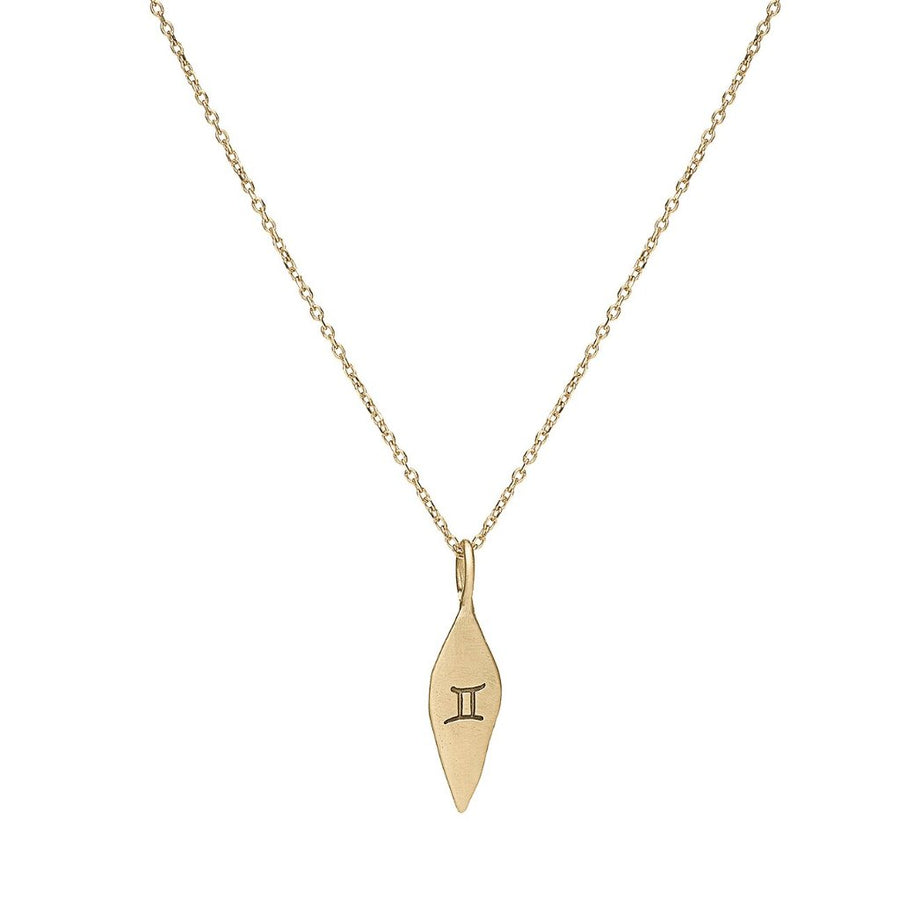14kt gold Gemini sign pendant necklace