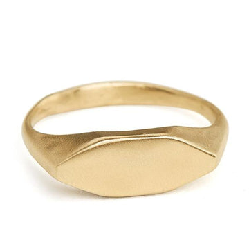 Gold Signet Ring custom engraving 14kt gold 