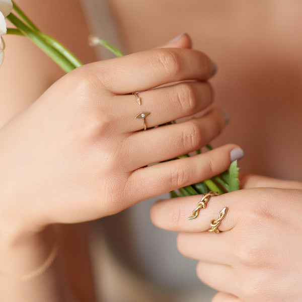 Inez Arrow Ring with Diamonds