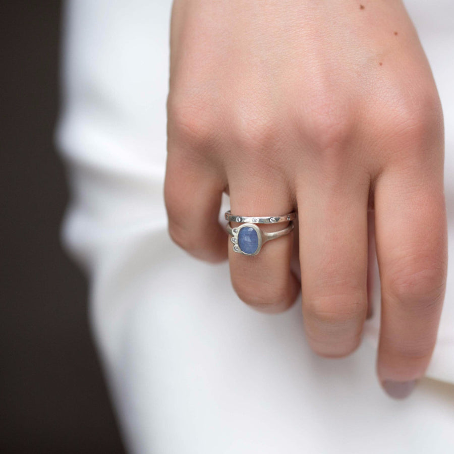 Eloise Ring with ruby and white diamonds