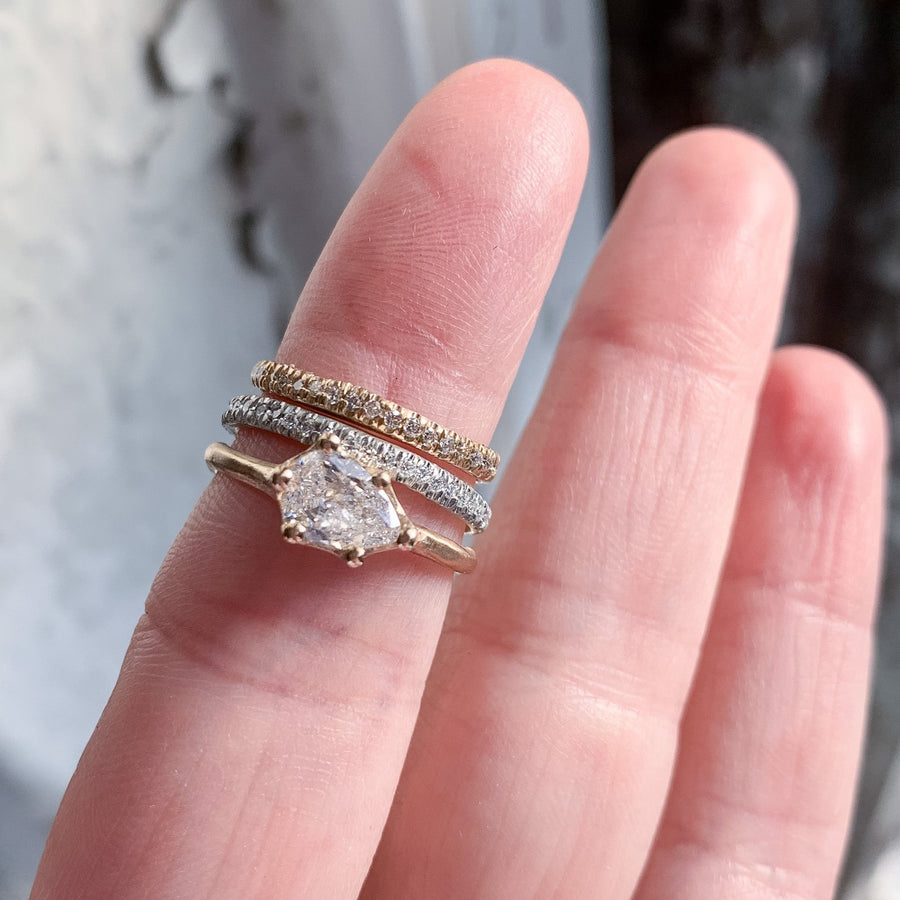 diamond pave diamond bands pear diamond engagement ring