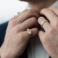 Men's Gold Signet pinky ring. Custom Engraved with WTF or any mantra you would like.