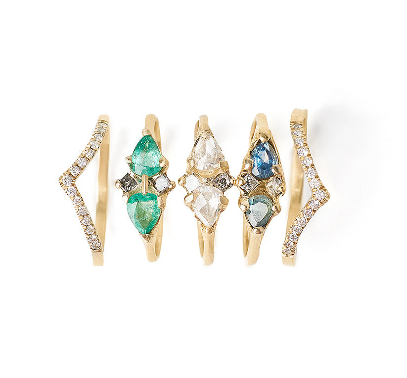 Multi-stone gemstone rings