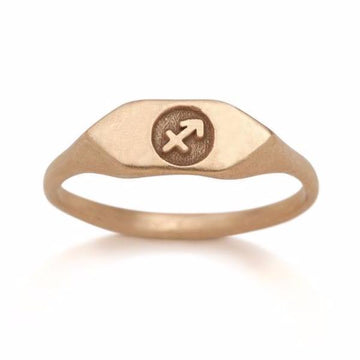 zodiac sign jewelry custom horoscope signet rings 14kt gold 