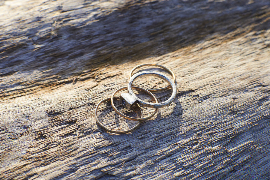 Hammered Gold Stacking Ring