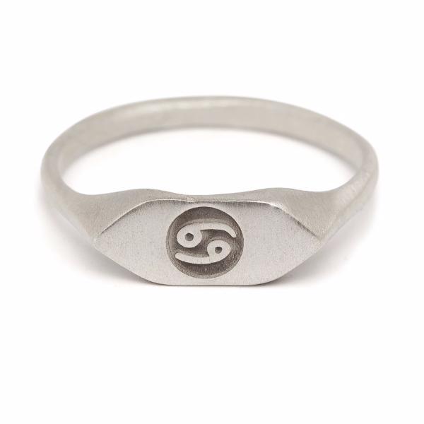 zodiac signet ring cancer horoscope sign ring 